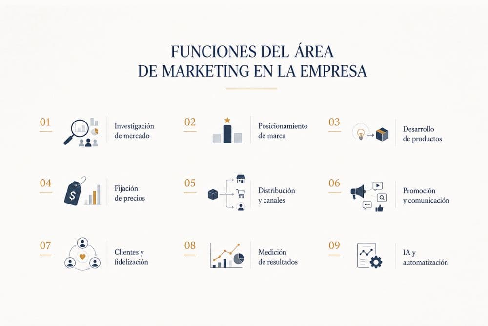 Funciones del área de marketing en una empresa